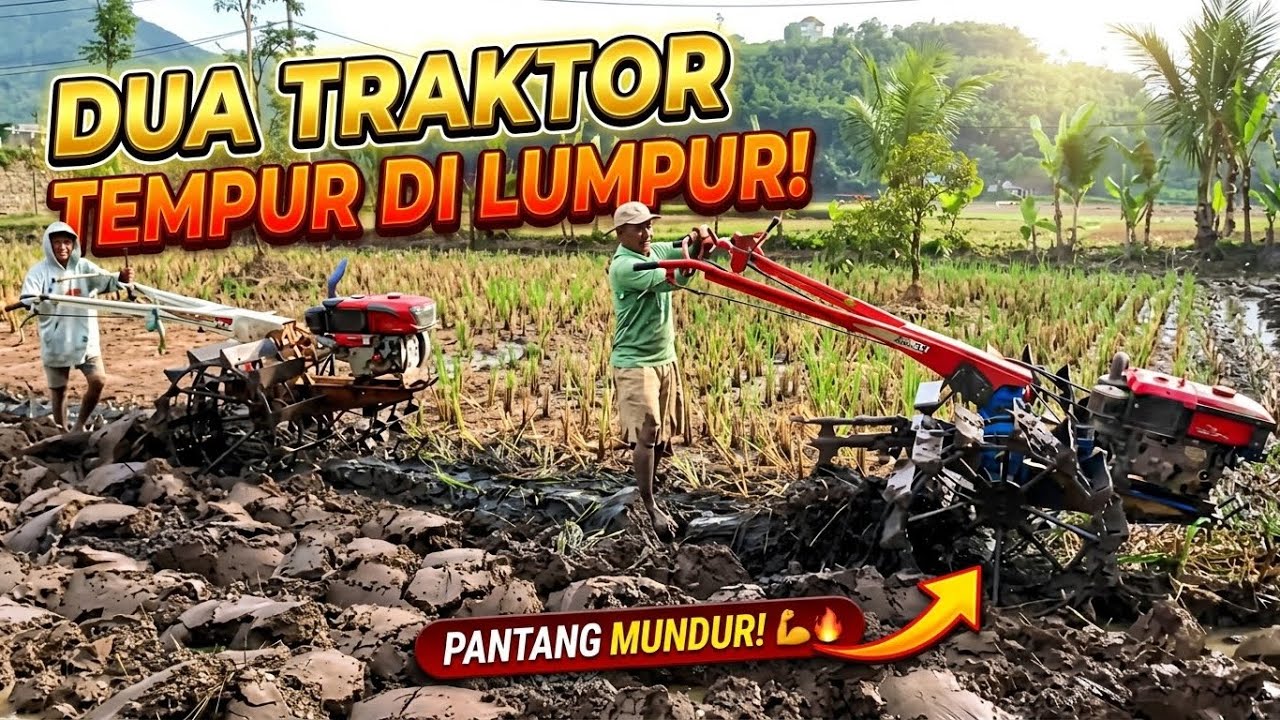 Dua Joki Traktor Sawah Kerja Sama Singkal Lahan‼️Quick G3000 Zeva Dan G1000 Boxer