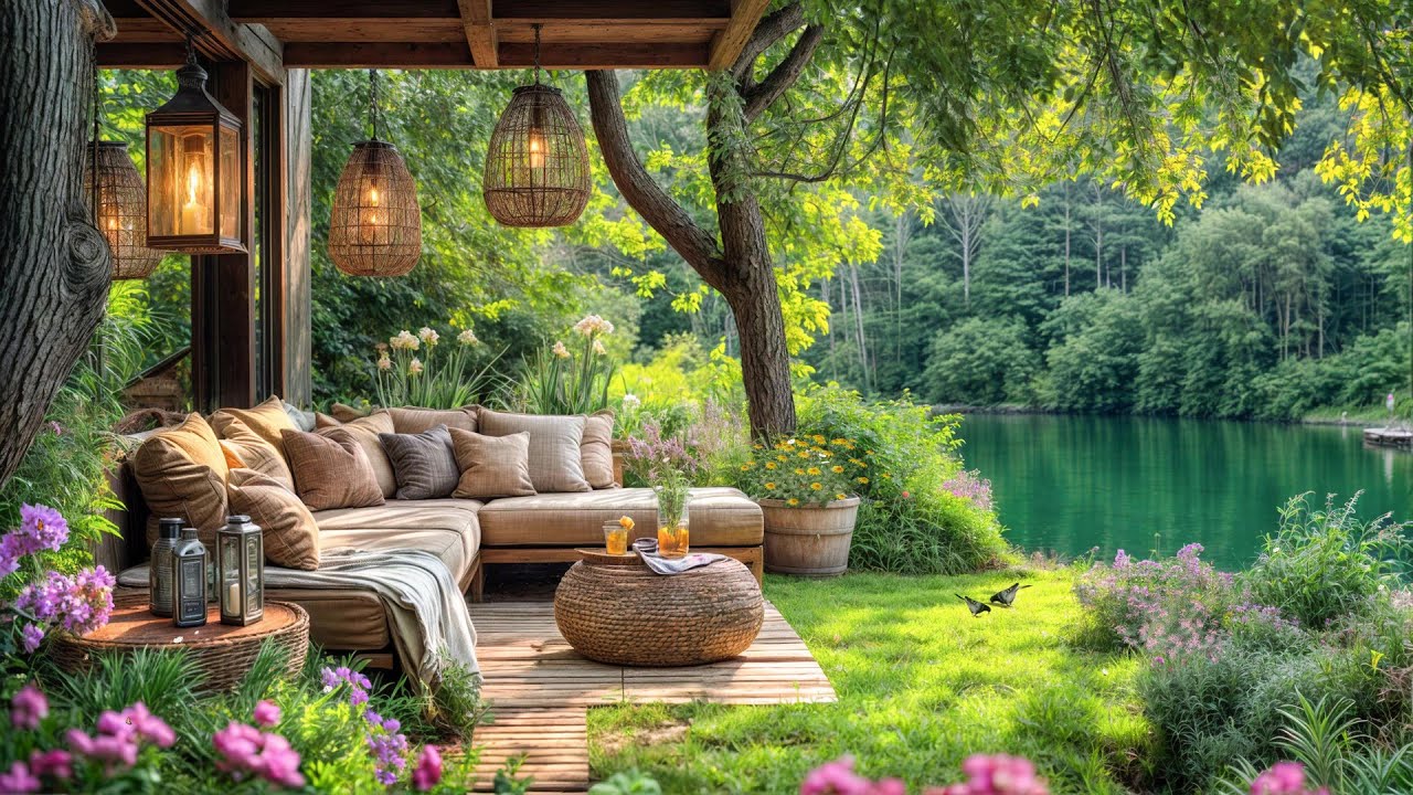 Start Your Morning Right ☀️ Peaceful Lakeside Porch Ambience For Calm & Focus