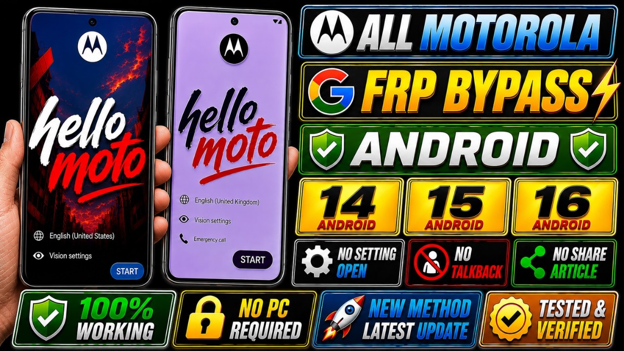 🚀 All Moto/Motorola FRP Bypass Android 14/15/16 | July Security Patch | No PC | Skip Google Lock ✅