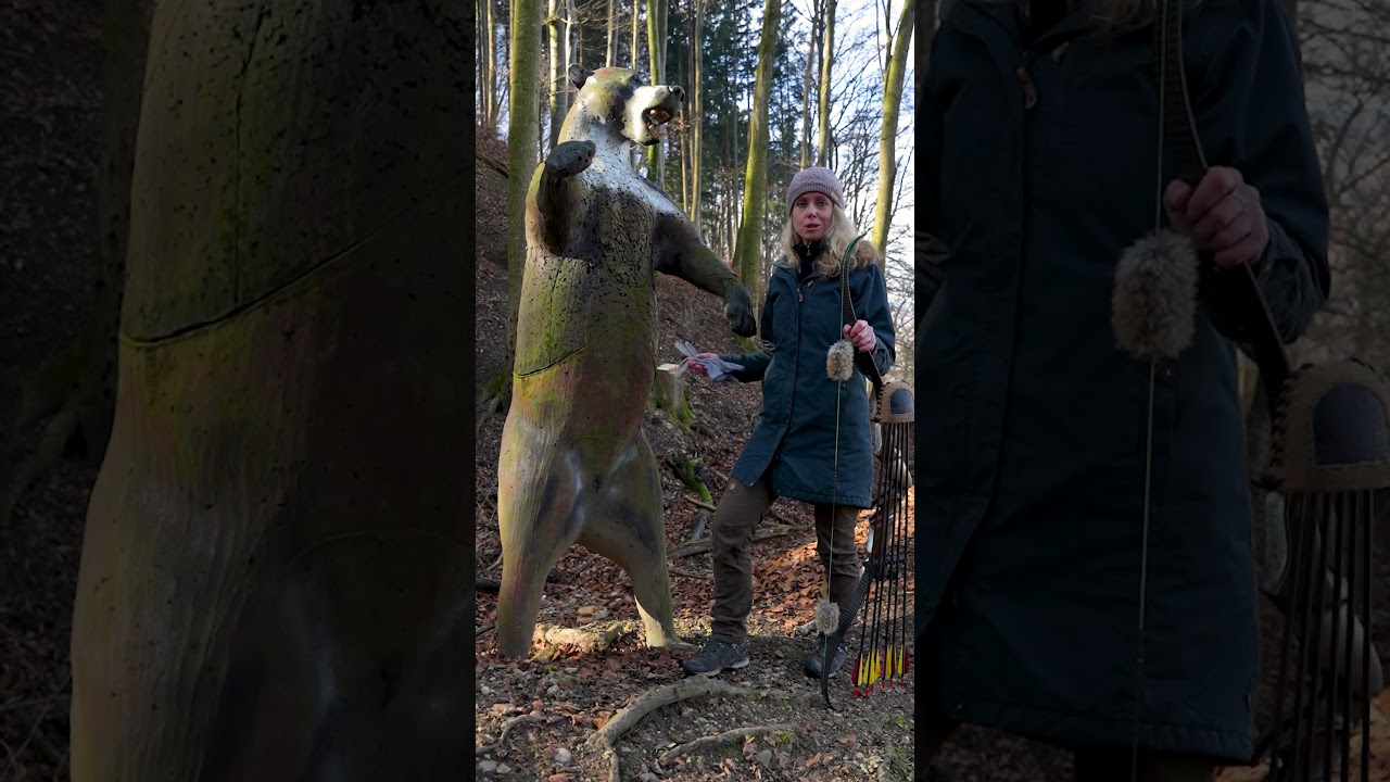 Leitold 3D-Grizzlyb&auml;r am Parcours - riesiges, robustes 3D-Ziel! #archery #bogenschie&szlig;en #bogensport