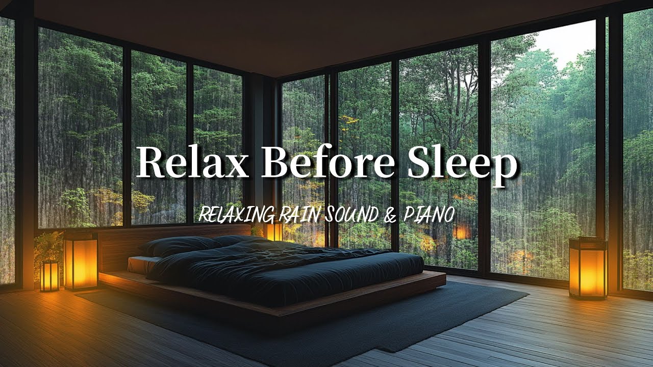 Rain Deep Sleep Music in Bedroom | Relaxing Piano & Healing Ambience
