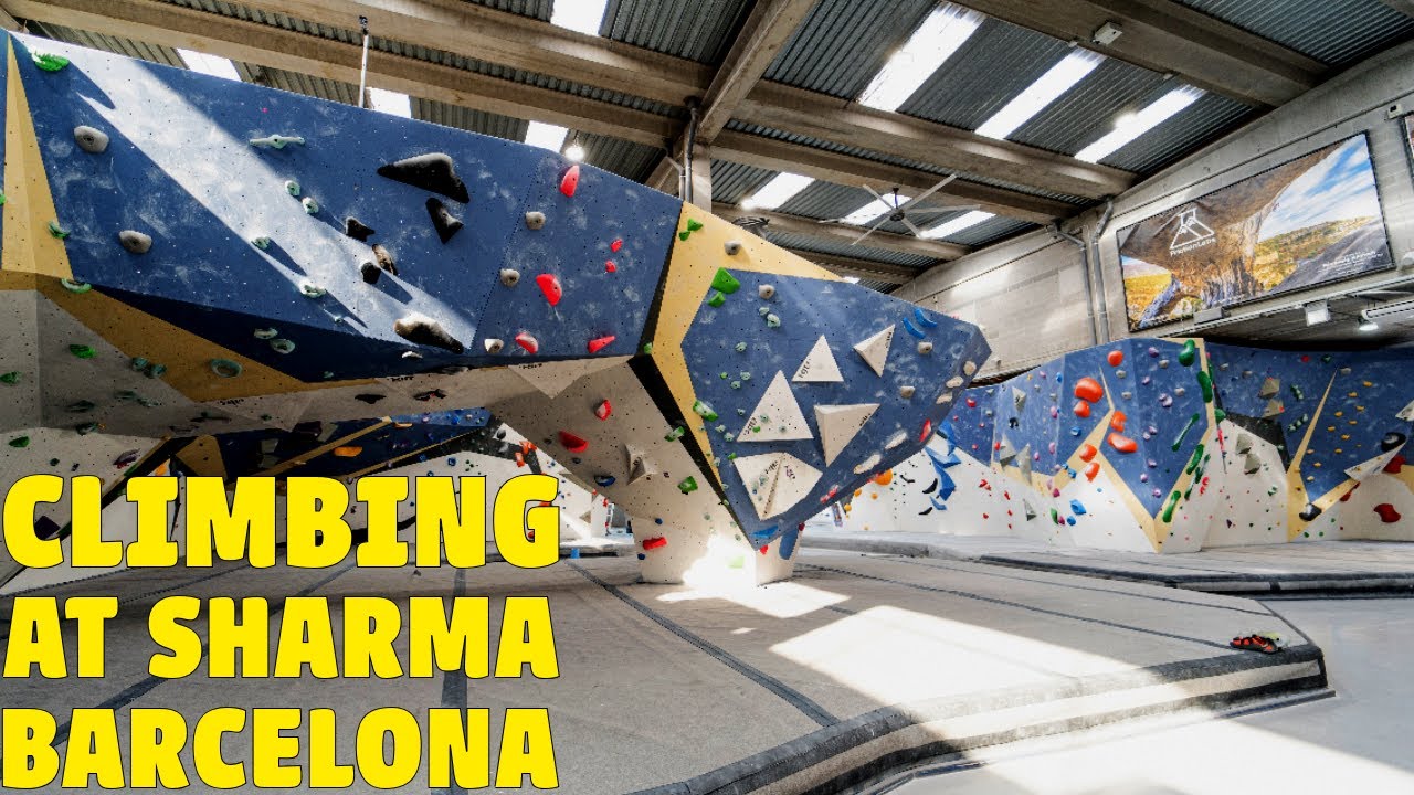 Climbing at Sharma Climbing Barcelona Spain