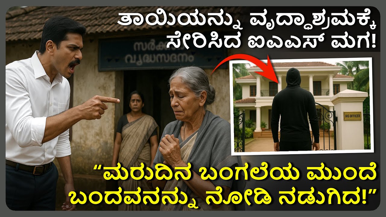 ತಾಯಿಯನ್ನು ವೃದ್ಧಾಶ್ರಮಕ್ಕೆಸೇರಿಸಿದ ಐಎಎಸ್ ಮಗ, ಮರುದಿನ ಬಂಗಲೆಯ ಮುಂದೆಬಂದವನನ್ನು ನೋಡಿ ನಡುಗಿದ!