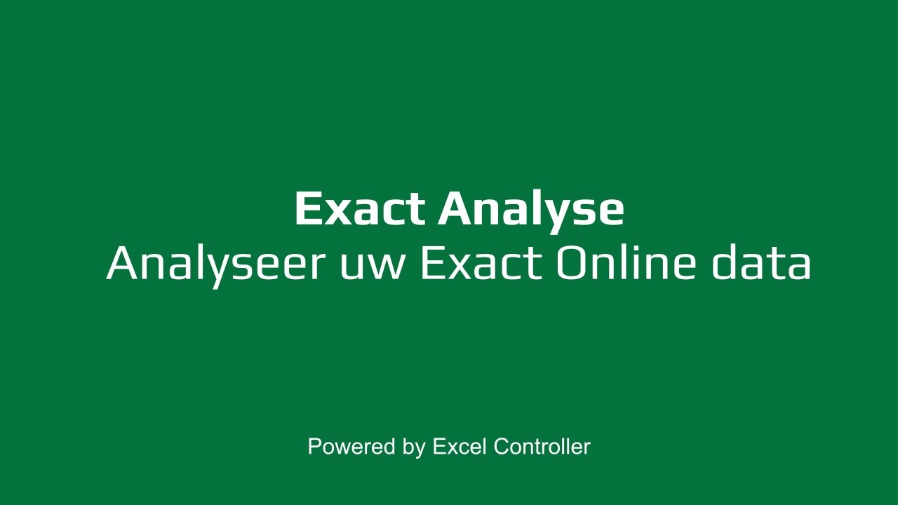 Analyseer uw exact online data - Exact analyse