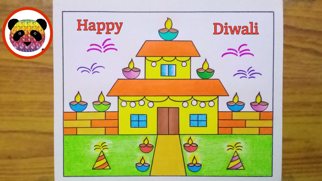 Diwali Drawing / Diwali Scenery Drawing / Happy Diwali Drawing / Diwali Festival Drawing / Diwali