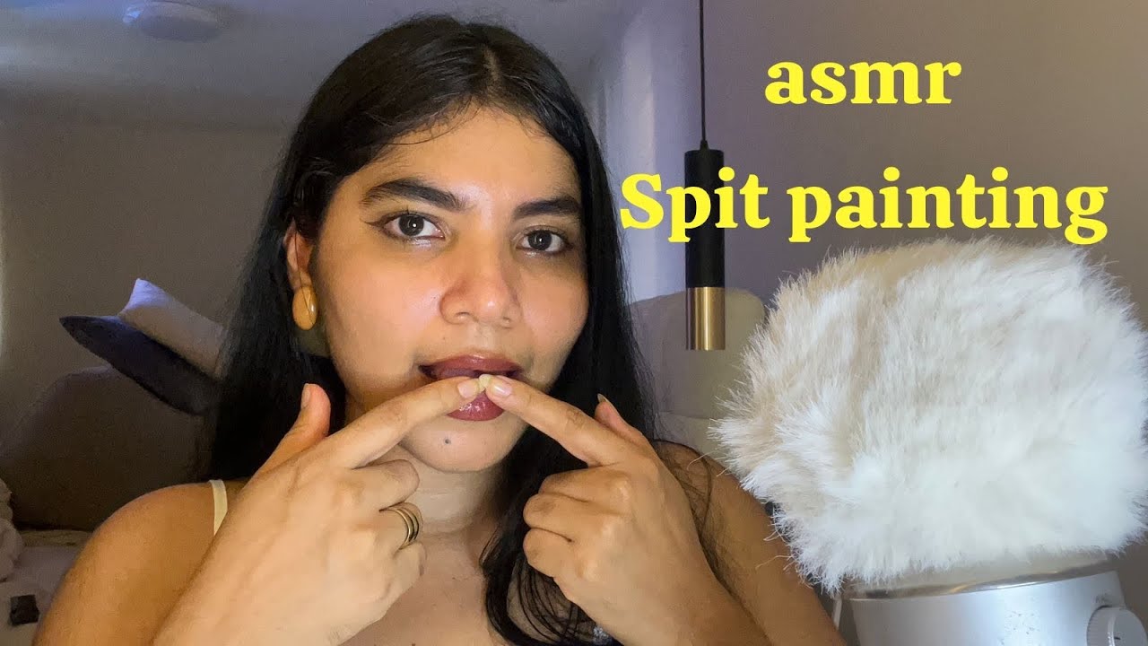 ASMR Spit Painting EXTREMO 💦 Mouth Sounds & Brushing (Sin Hablar / No Talking)  #MouthSounds #relax 