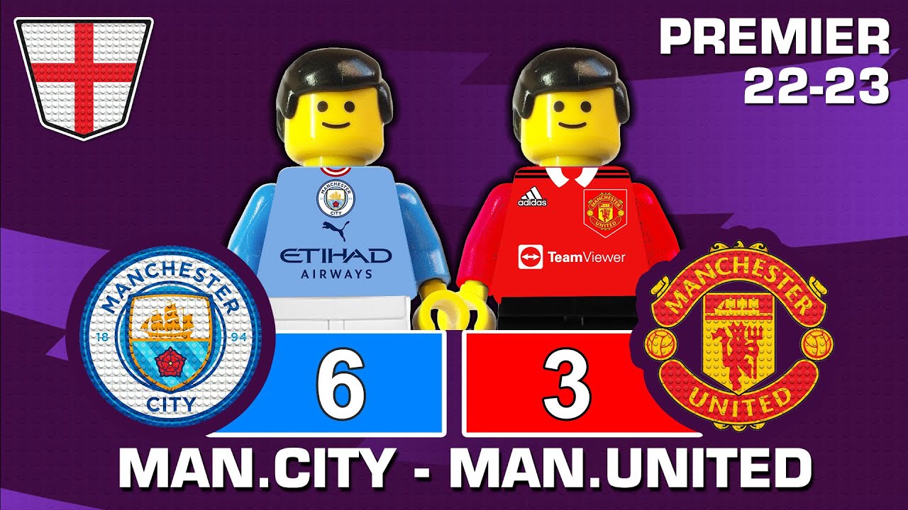 Manchester City vs Manchester United 6-3 &bull; Haaland & Foden Hat-Tricks Goals Highlights Lego Football