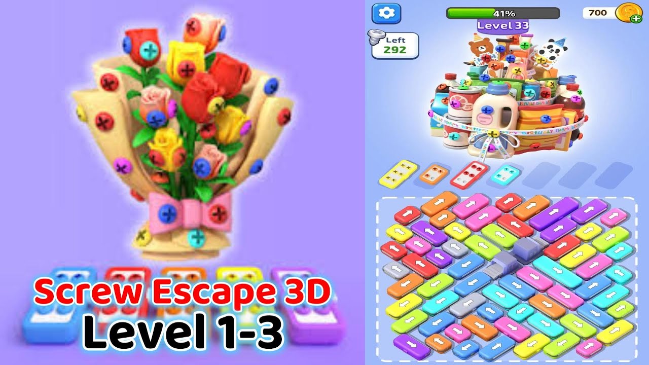 Screw Escape 3D: Screw Puzzle - Gameplay Walkthrough Level 1-3