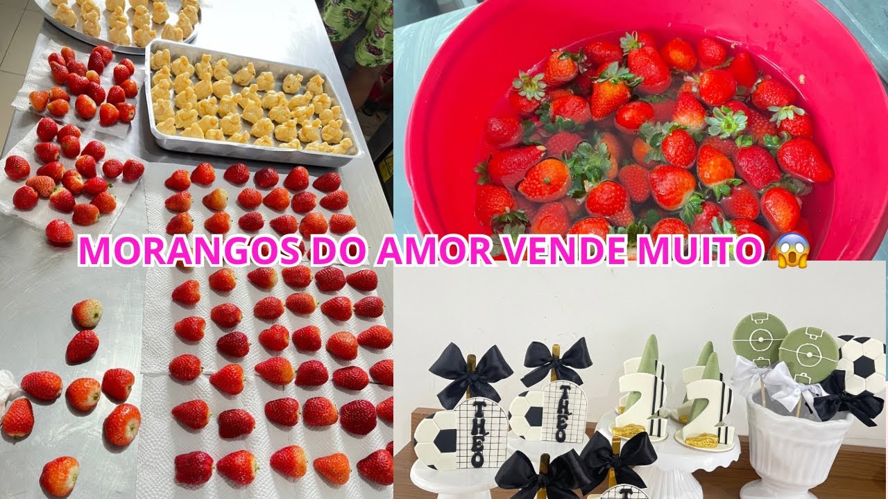 MUITO CORRERIA COM ENCOMENDA E MORANGOS DO AMOR🍓🍓🍓🍓🍓 doces em pasta de leite futebol ⚽️ 