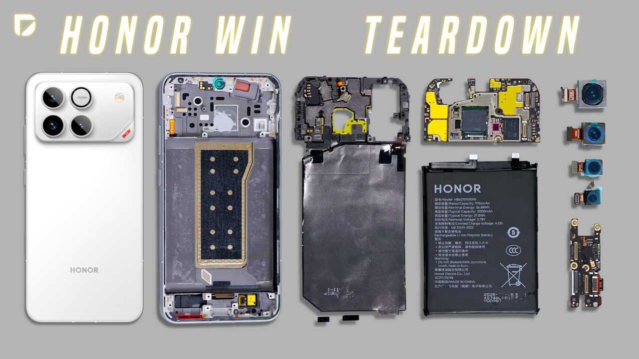 Honor WIN TEARDOWN - See What's Inside this Phone! 10,000Mah Battery?