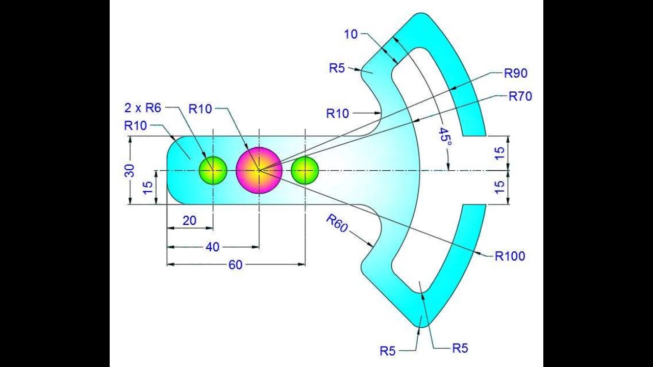 SolidWorks 2D упражнение 188