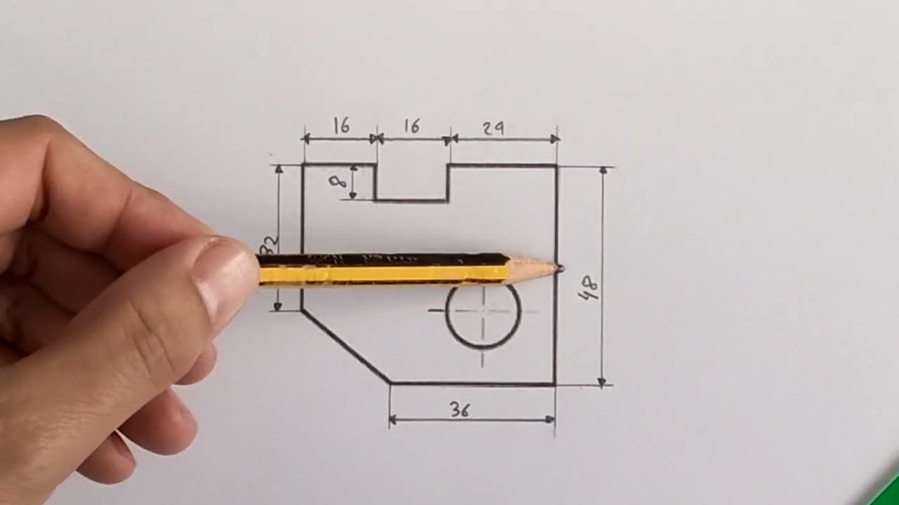Cómo acotar una pieza paso a paso | Figura 01 | Dibujo técnico fácil y claro