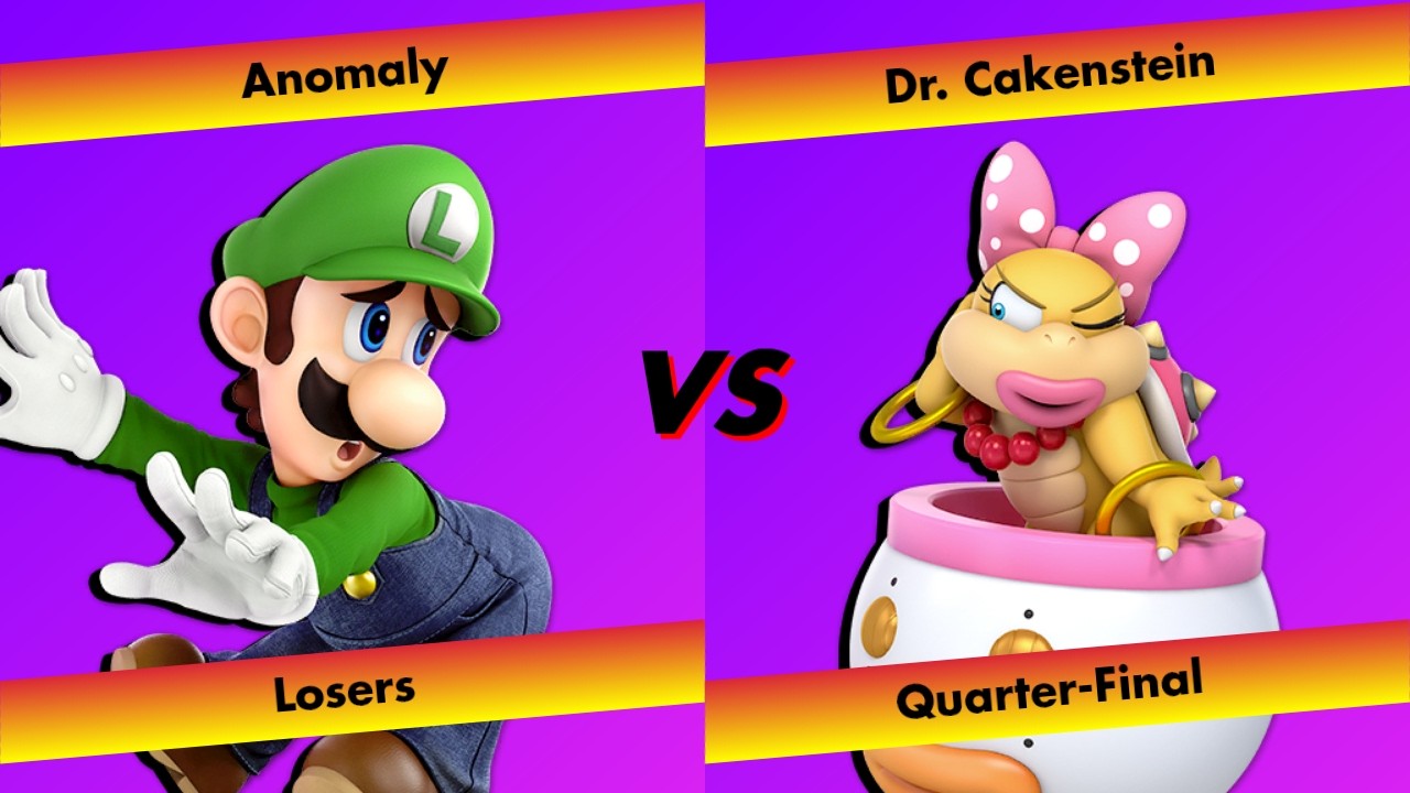 SS Smackdown 6 - Anomaly (Luigi, Mario) VS Dr. Cakenstein (Wendy) - Losers Quarter Final