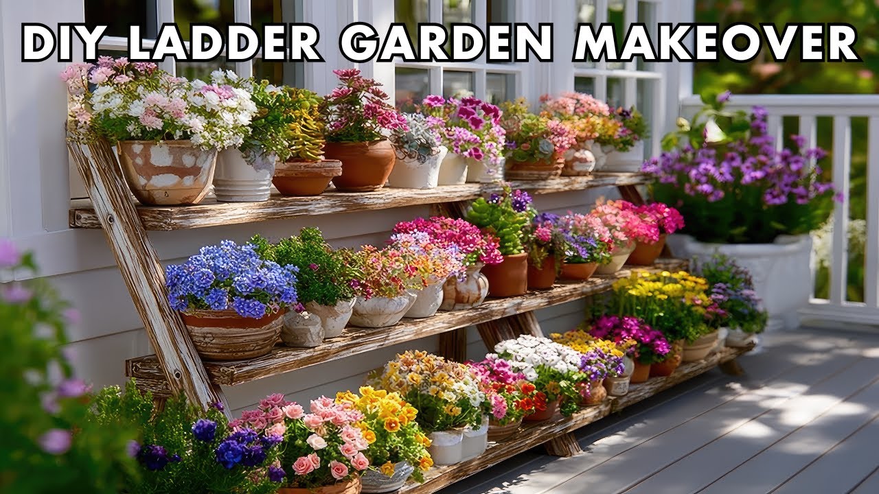 Want Dreamy Outdoor Decor? Try These Ladder Planter Ideas