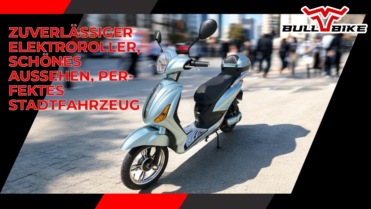 BULLBIKE OSLO PLUS Elektro Scooter 600W 48V 20 Ah 25 km/h mit Lithium-Ionen-Akku