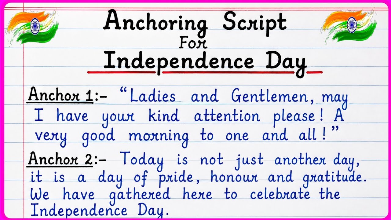 Complete Anchoring Script for Independence Day 2026 // Anchoring Script For Two Anchors // 15 August