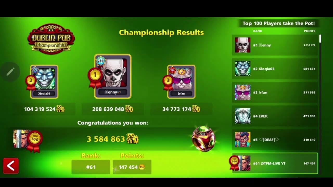 8 ball  pool trickshot on the best account