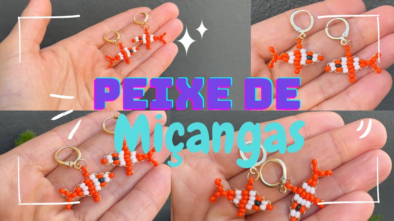 Peixe de miçangas - pingente DIY #miçangas #brincos