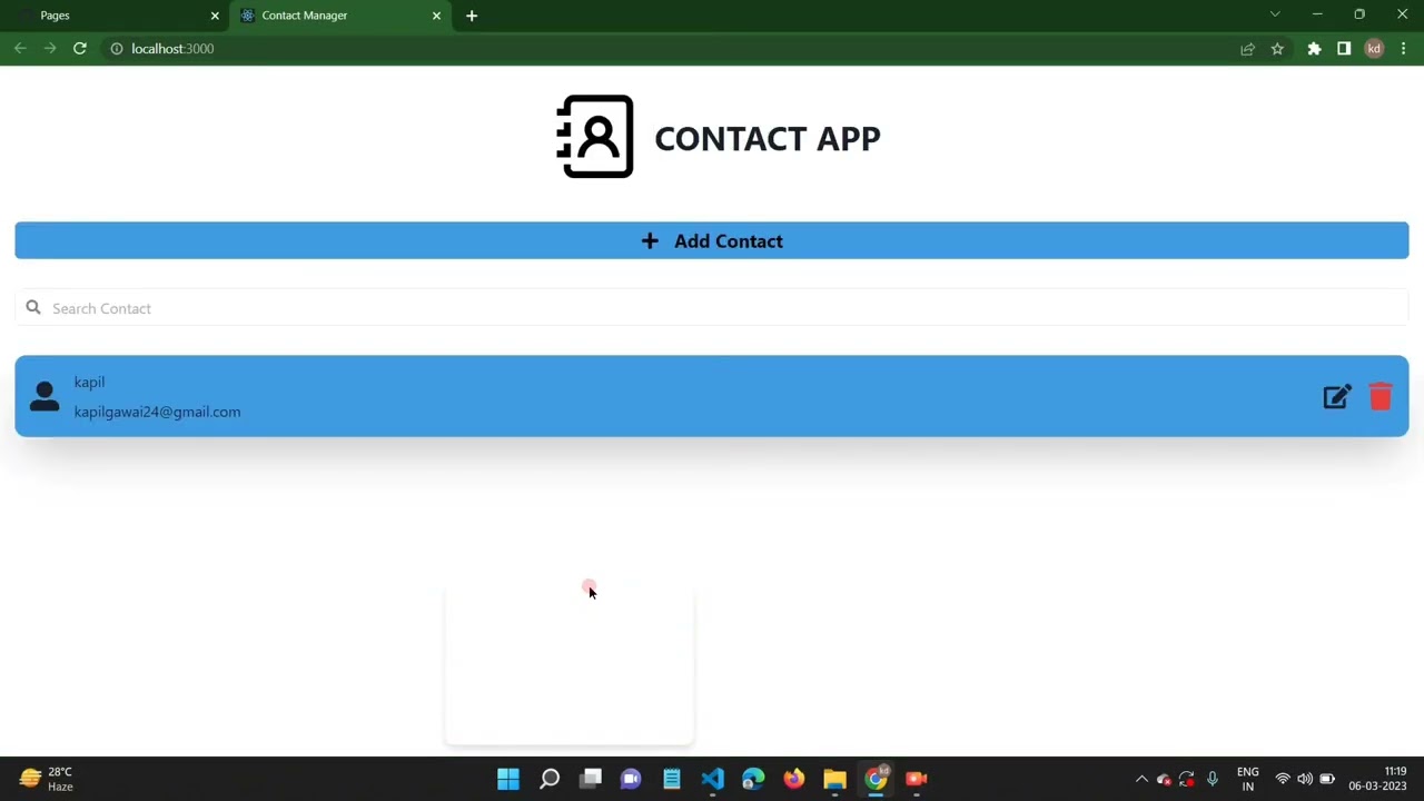 contact manager using React.js