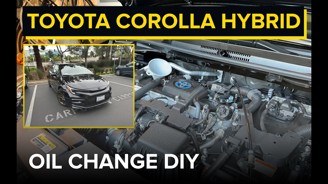 Замена масла в гибридном двигателе Toyota Corolla 2024 года