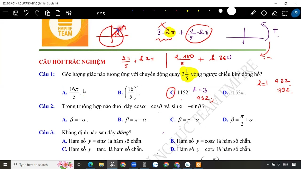 TỔNG ÔN PHẦN LƯỢNG GIÁC