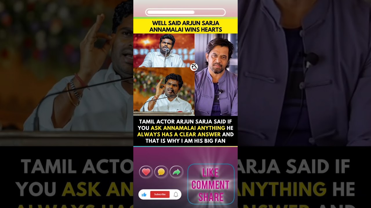 🚨 ARJUN SARJA PRAISES ANNAMALAI! 🚨 #india #news #trending #inspiration #indianews #motivation