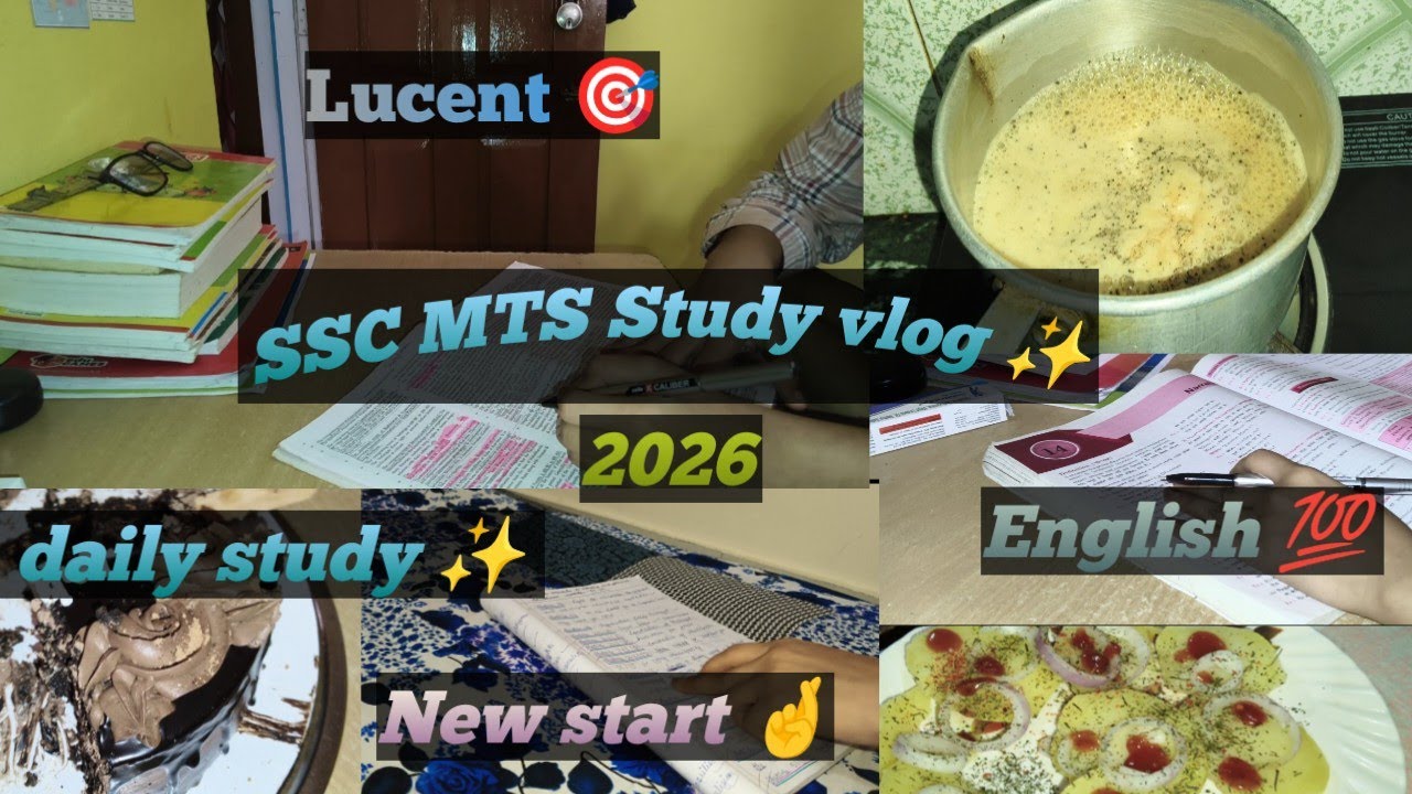 SSC MTS Study vlog 2026 ✨| English 💯| GK | imp topics ✨