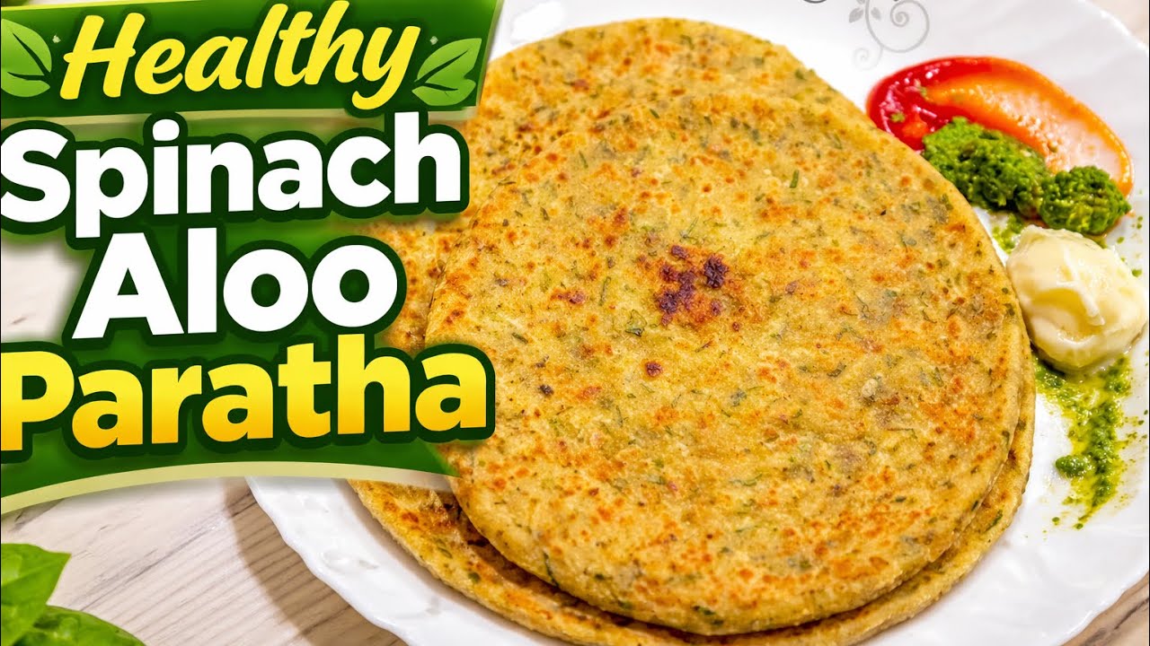 Healthy Spinach Aata Aloo Paratha | आयरन रिच पालक आलू पराठा #winterspecial #alooparatha #healthy 