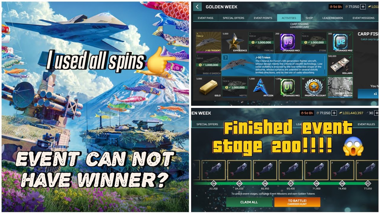 MWT Tank Battles Golden Week event/I did all spins/ something strange happened/ you must watch this😱