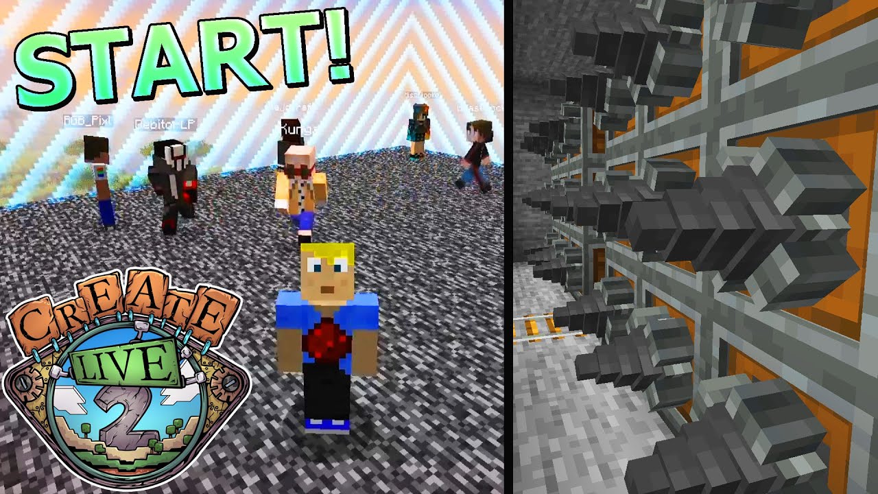 Projektstart! Zahnräder, Förderbänder, mechanische Bohrer & mehr! - Minecraft Create Live 2 #01