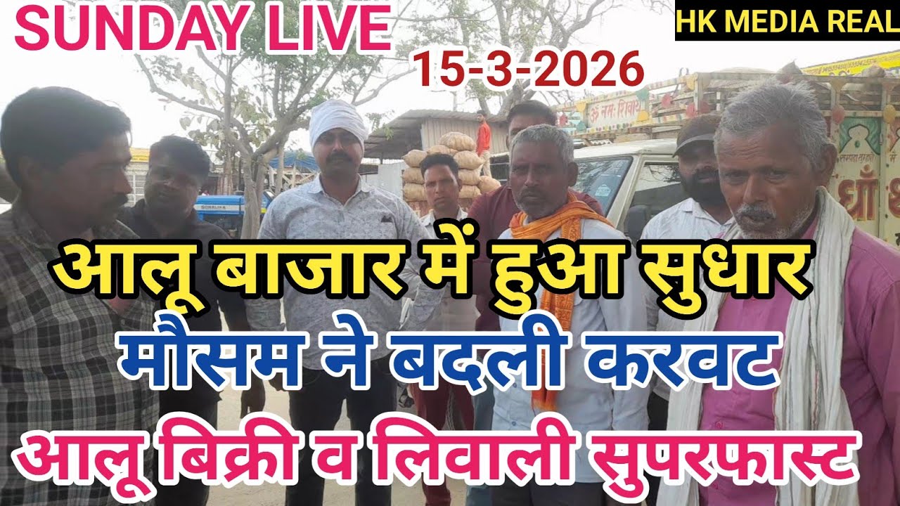 15- मार्च-2026- SUNDAY LIVE- आलू बाजार में हुआ सुधार, मौसम ने ली करवट, बिक्री व लिवाली सुपरफास्ट 