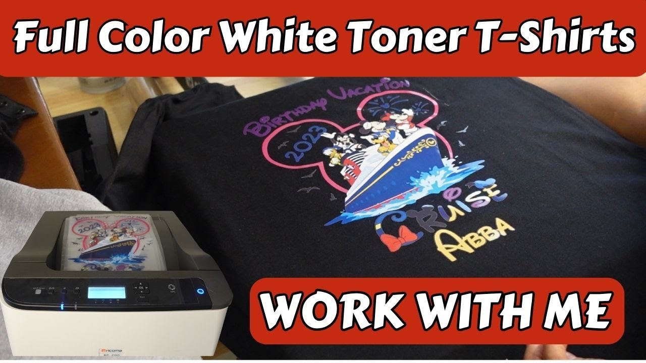 Work With Me Using My White Toner Luminaris 200 Printer!  FULL COLOR Images on 100% Cotton Shirts!
