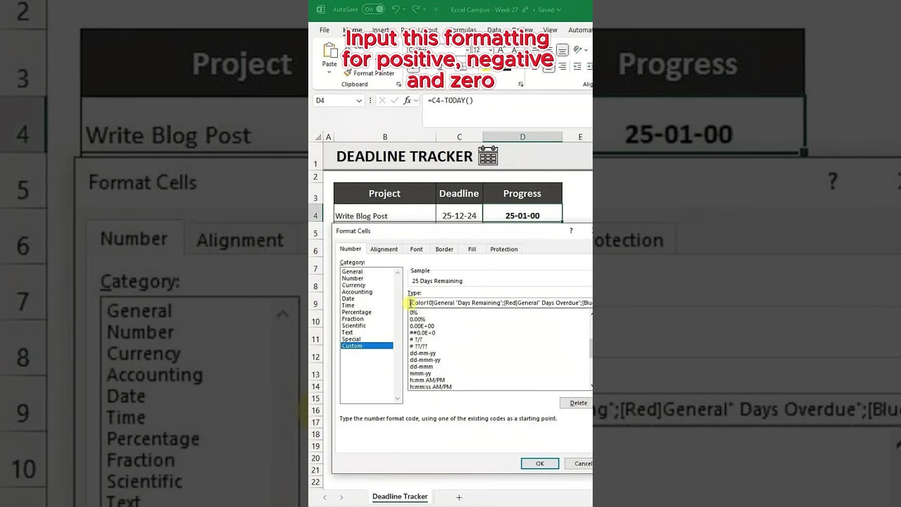 Create a Powerful Deadline Tracker in Excel! ⏳