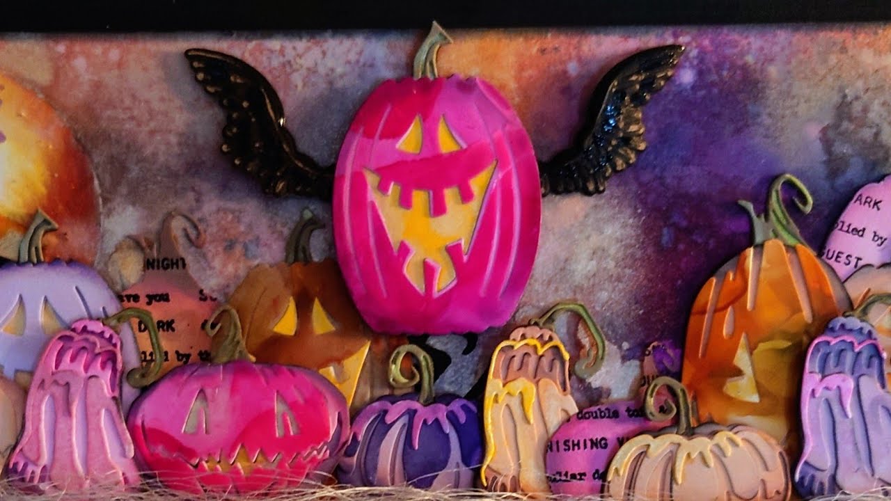 Create a halloween project with me! #timholtz & #sizzix #halloweencrafts #halloweendecor #distress