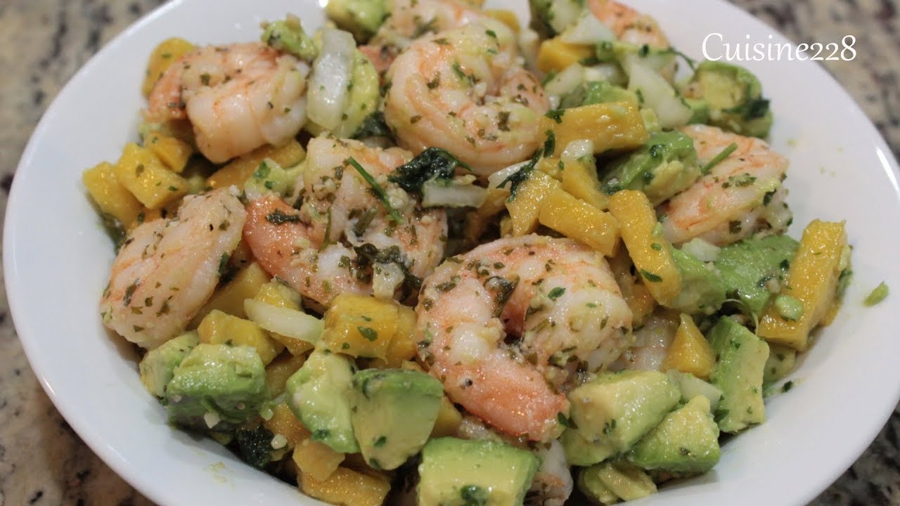 Shrimp with mango avocado - Salad the crevette a l'avocat et la mangue