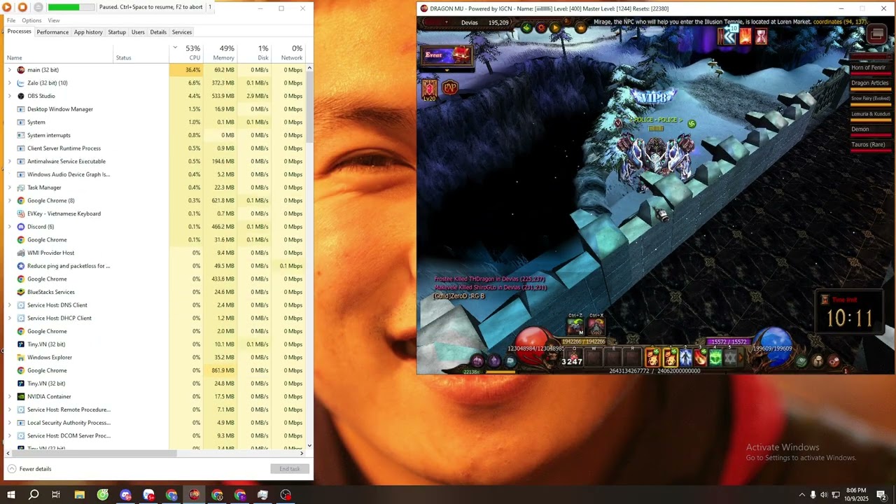 POLICE VN ( WIN ) Vs Reapers Event ICW War Dragon MU 09/10/2025