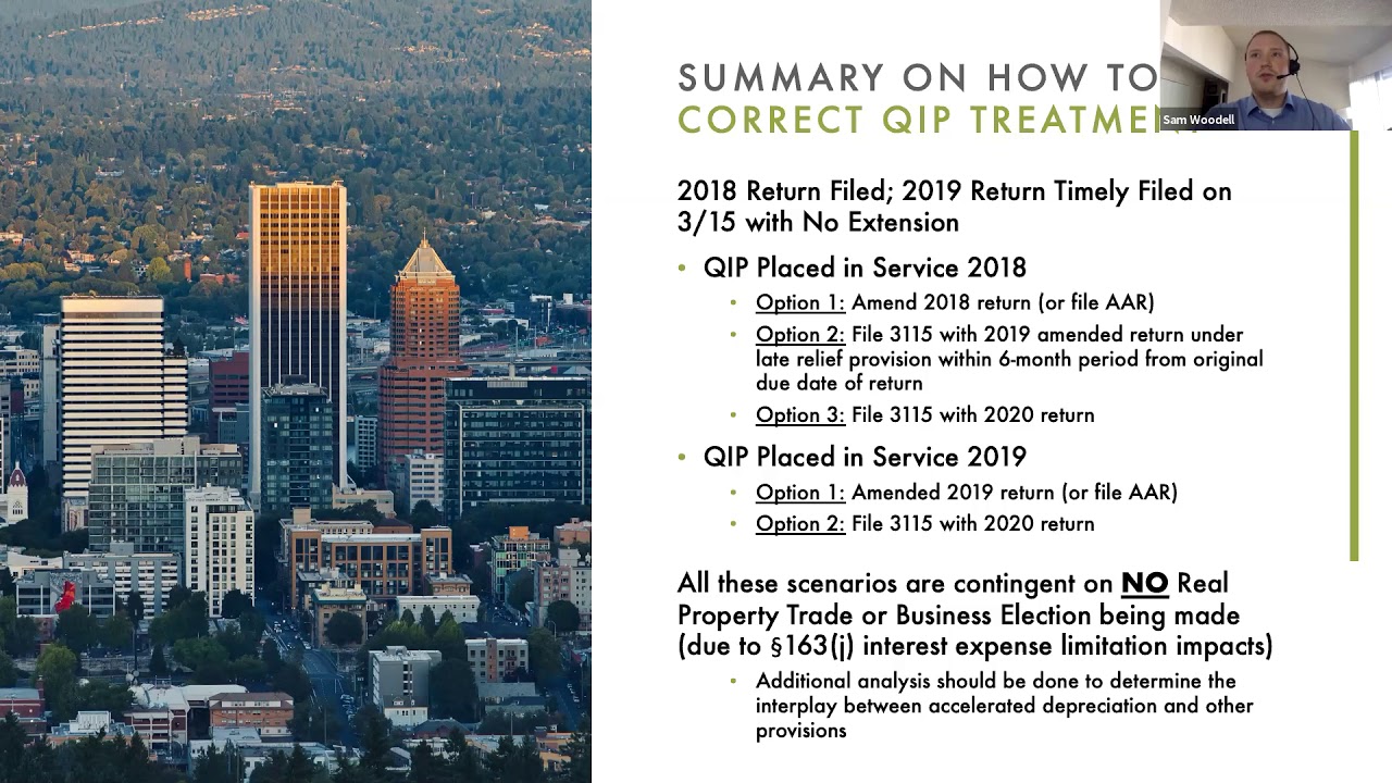 Real Estate Connection Webinar: Tax Planning During a Pandemic | Qualified Improvement Property