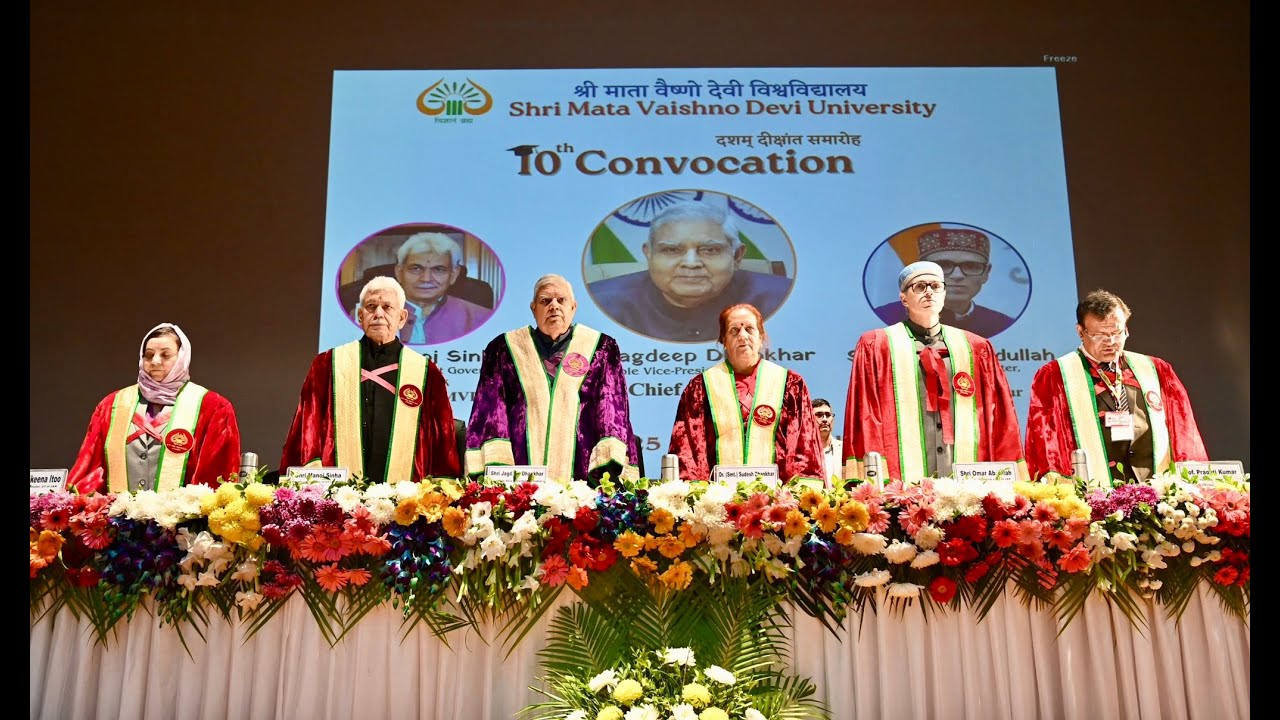 VP Jagdeep Dhankhar at 10th Convocation of Shri Mata Vaishno Devi University, Jammu & Kashmir
