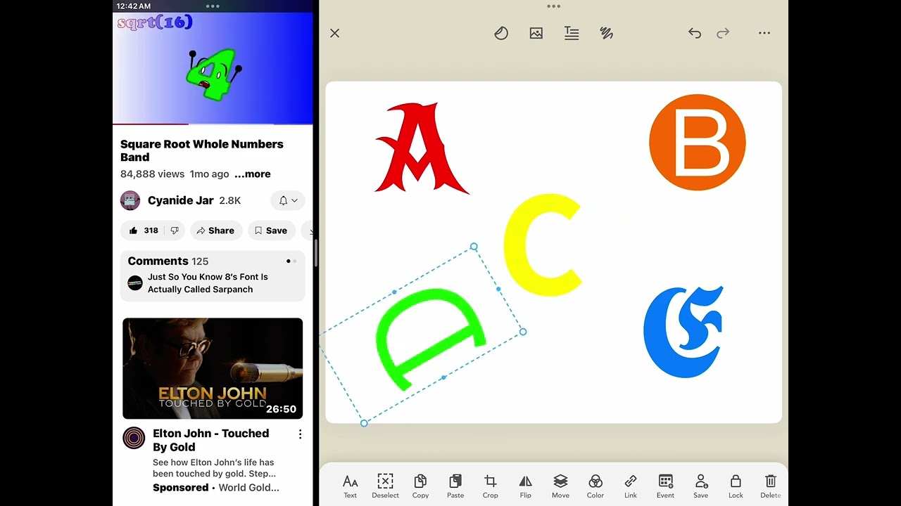 Letter font band 1