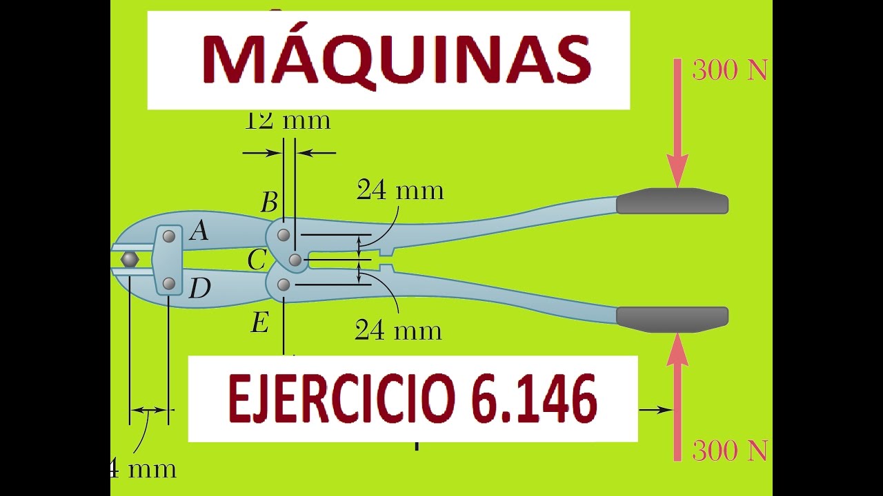 Estática: Calculo de fuerzas en maquinas; ejercicio 6-146 Beer and Jhonston