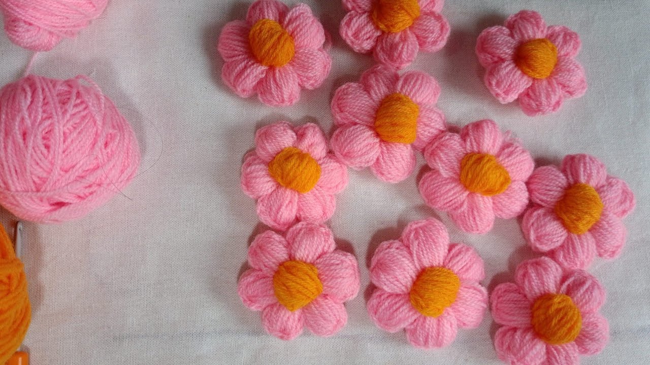 Puffed flower easy tutorial