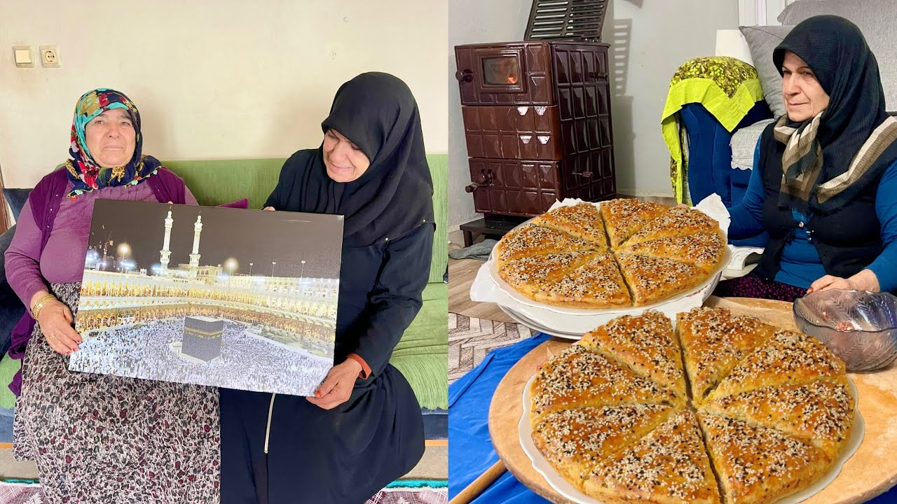 TEYZEM'İN EVİNE UMRE HEDİYESİ 😍 LEZZETLİ SABAH KAHVALTISI YENİ ÇÖREK TARİFİ \ KÖY YAŞAMI