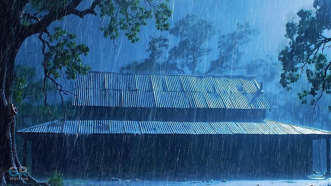 HEAVY Rain & Howling Wind on Metal Roof | Dark Night Storm for Sleep, Study & Stress Relief
