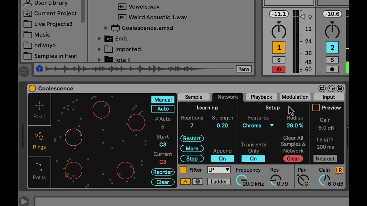 Coalescence - device walkthrough