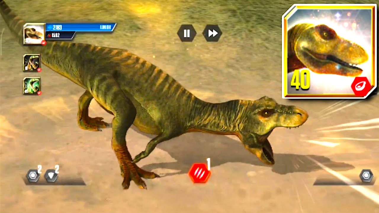 NEW JUNIOR TYRANNOSAURUS REX ANIMATIONS FIRST LOOK BATTLES - Jurassic World The Game