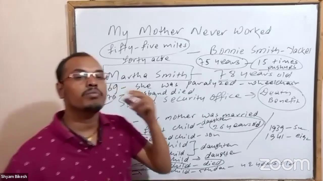 My Mother never worked by Bonnie Yackel|| BBS, B.A. & B.Sw first year || English || Shyam Sir