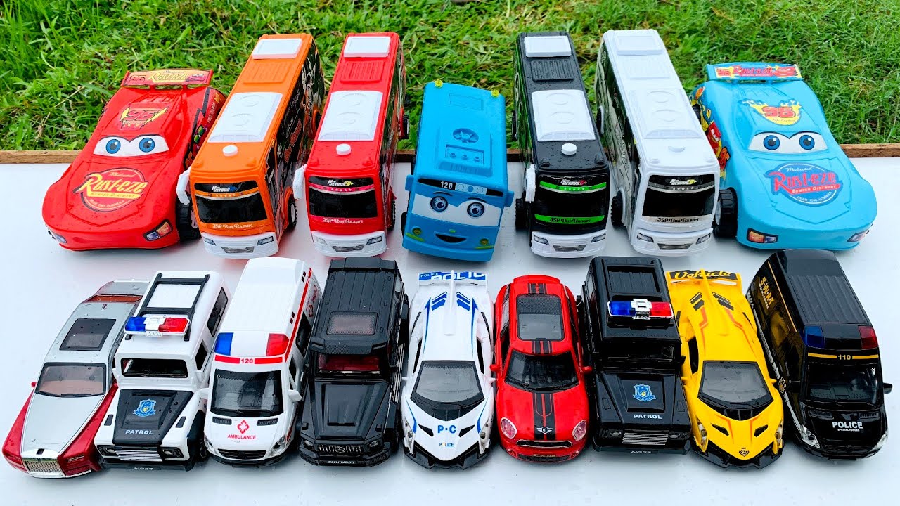 Mobil Mobilan Meluncur Truk oleng, Mobil Ambulan, Mobil Balap, Truk Molen, Truk Sampah, Tayo #6450