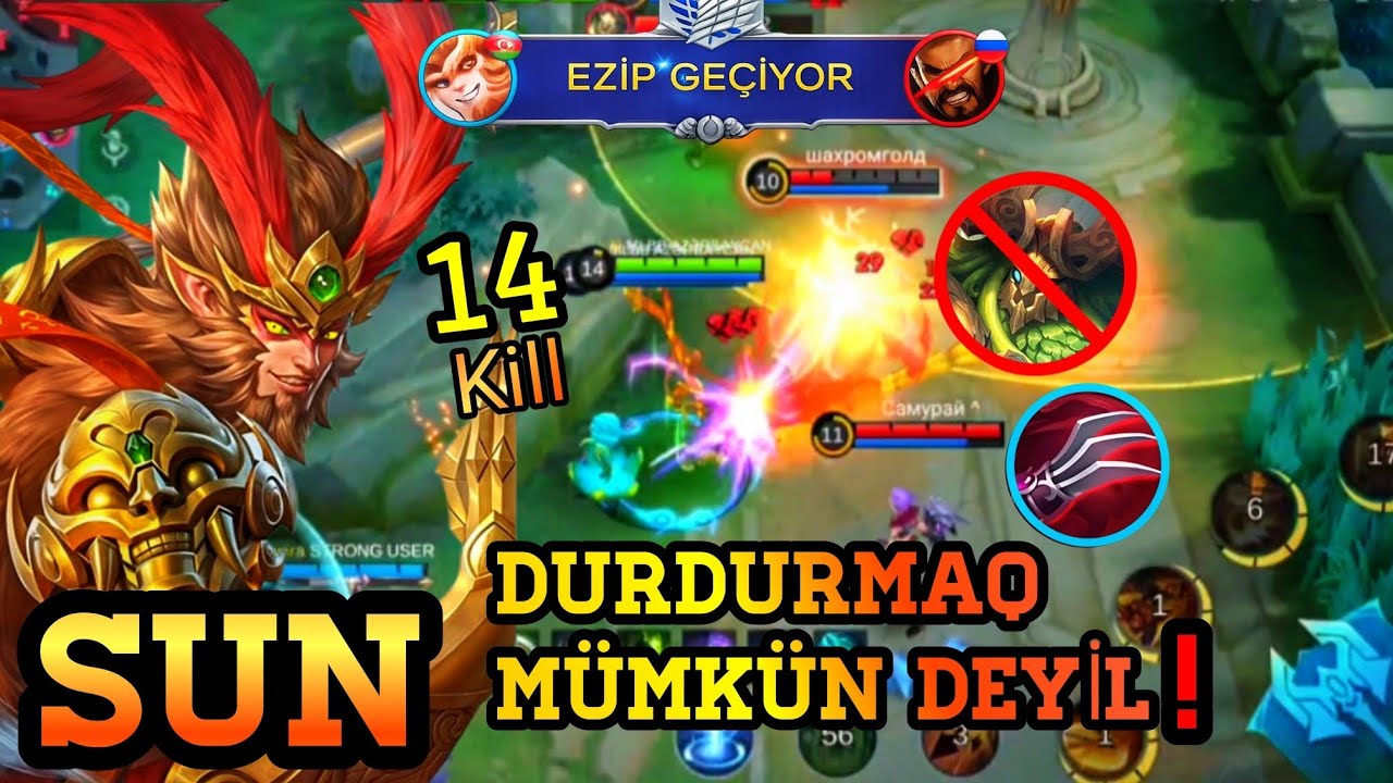 SUN OP 🔥 1v5 ATDI | Rəqiblərə SIFIR ŞANS❌#izle #sun #mlbb #gameplay #gamer 