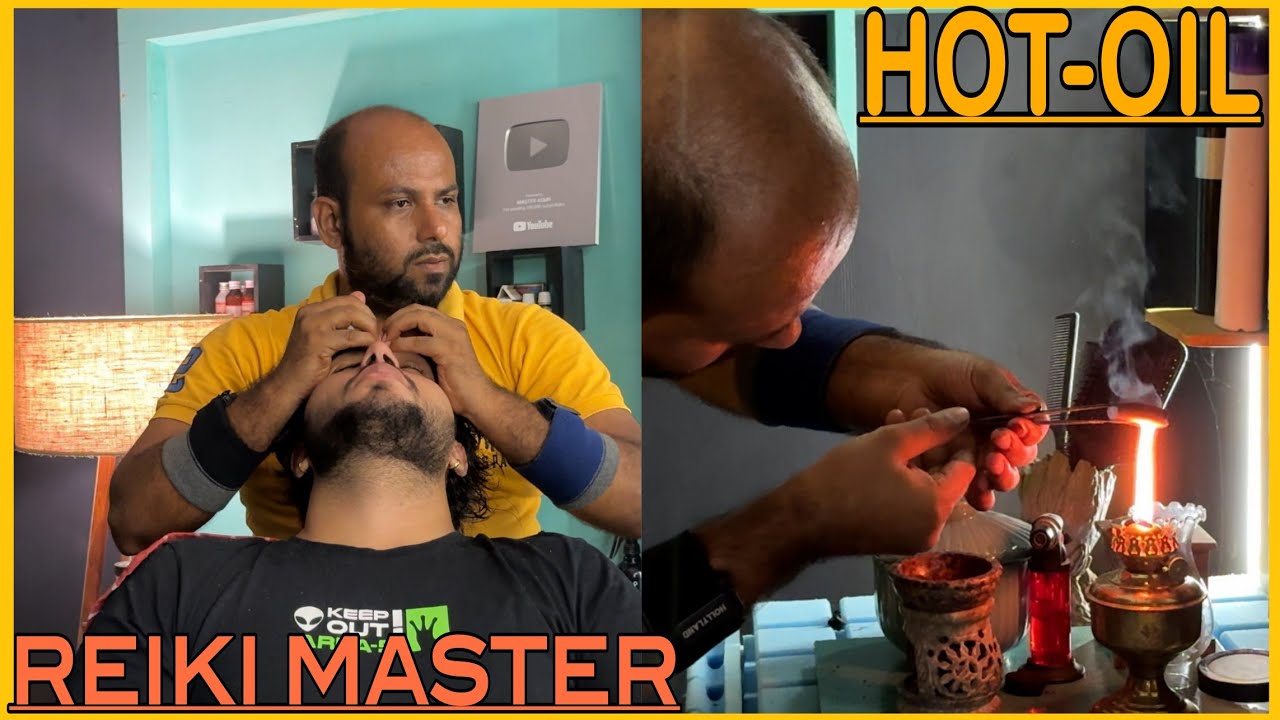 ASMR Hot-Oil Head Massage, Preparation and Neck Cracking Adjustments by REIKI MASTER💈#asmr