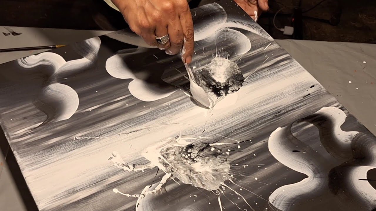 ARTE FLUIDO MÁGICO ✨️🎨 PINTAR  FONDOS Y ABSTRACTOS 👌 FACILIDAD TOTAL 🔥 ARTE Y TERAPIA ⚪️⚫️